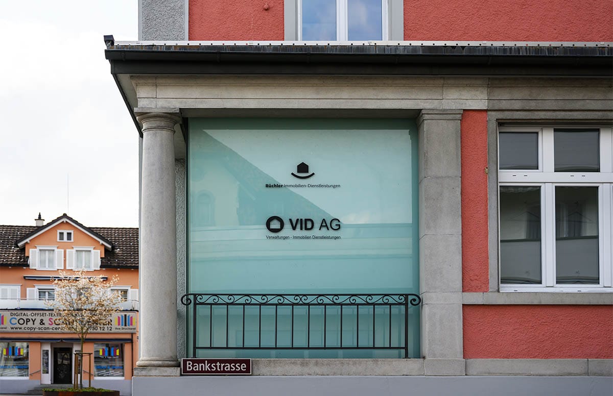 Fensterbeschriftung Plottfolie VID AG